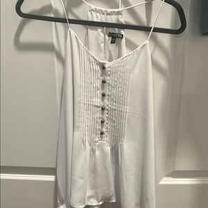 Express White Smocked Buttoned Camisole